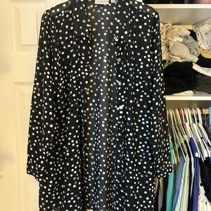 Black and White Dot Sheer Blouse